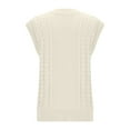 thumbnail image 5 of XuJwPNcy Women's Sweater Vest Fall V Neck Casual Sleeveless Sweaters Loose Cable Knit Winter Pullover Tops Basic Sweater Vest（White,X-Large), 5 of 6