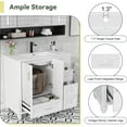 thumbnail image 6 of PULUOMIS 36" Bathroom Vanity with Sink, Painted Surface Solid Wood Frame Bathroom Storage Vanities Set with 3 Drawers, Louvre Design Cabinet with Integrated Ceramic Sink, White, 6 of 8