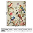 thumbnail image 4 of COMIO Watercolor Birds Throw Blanket Gifts for Girls, Vintage Beige Cardinals Hummingbirds Soft Cozy Plush Flannel Blanket for Kids Bedroom, Fluffy Blanket for Women Couch Bed Sofa, 4 of 6