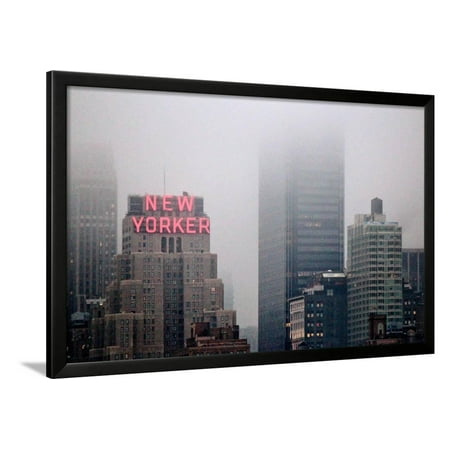 New Yorker Building in Fog NYC Framed Print Wall