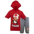 thumbnail image 4 of Nintendo Characters Super Mario Lightweight Costume Short Sleeve Hoodie T-Shirt & Shorts Set (Toad, Sizes 4-16), 4 of 5