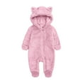 thumbnail image 4 of RUTAYY Family Matching Pajamas Solid Color Long Sleeve Adorable Cat Ear Hooded Full Romper Trendy Classic Jumpsuits, 4 of 5