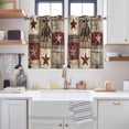 thumbnail image 2 of Texas Star Vintage Kitchen Curtains Short 54 Inch Length, Western Cowboy Country Wooden Grommet Top Bedroom Living Room Curtains, Light Filtering Cafe Curtain Drapes 2 Panels Set 84''x54'', 2 of 9