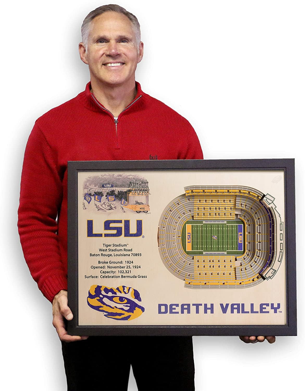 YouTheFan NCAA LSU Tigers FB 25-Layer Stadiumview Wall Art