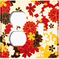 thumbnail image 4 of Metal Light Switch Plate Cover Japanese Sakura Red Flower Beige Wallpaper  FLW047, 4 of 13