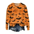 thumbnail image 4 of YDFCWXW Halloween Sweatshirts for Women 2025 Spooky Season Halloween Graphic Crewneck Tops Casual Sweater Pullover Top Yellow, XXL, 4 of 5