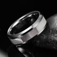 thumbnail image 3 of 8mm Natural Mother of Pearl Inlay Tungsten Wedding Ring for Women Beveled Edge Size 7-12, 3 of 5
