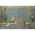 thumbnail image 3 of Ernst Schiess 24x17 Black Modern Framed Museum Art Print Titled - Bathing Boys on a Wall at a Lake (1915), 3 of 5
