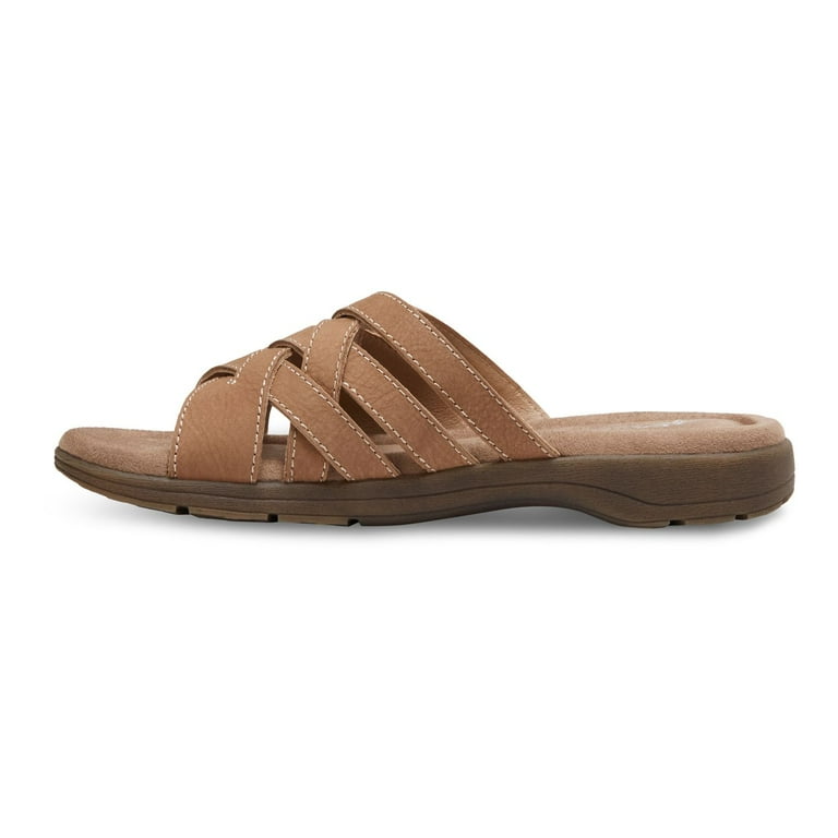 Eastland Hazel Women's Leather Slide Sandals Color: Tan Size: 11