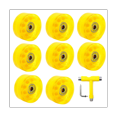 thumbnail image 1 of 8 Roues de Patin à Roulettes 32 x 58mm 82A avec Roulement, avec Accessoires de Patinage Multifonction Jaune, 1 of 6