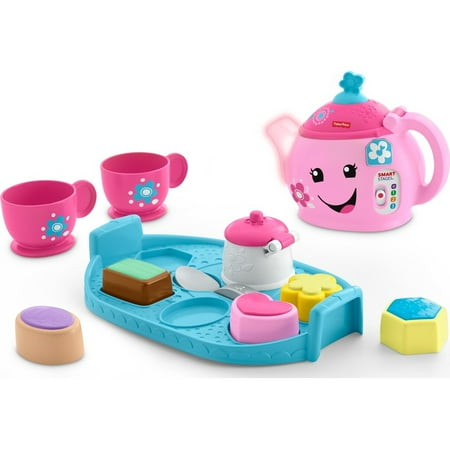 Fisher-Price Laugh & Learn Sweet Manners Tea Set Interactive Toddler Pretend Play, 11 Pieces