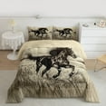 thumbnail image 2 of Manfei Retro Horse Queen Comforter Set,Rustic Western Farmhouse Bedding Sets,Beige Black Bedding Comforter Set For Men Women,Ultra Soft Home Decor Reversible,3 Pieces, 2 of 8