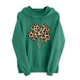thumbnail image 3 of Maqroz Womens St Patricks Day Hoodie Long Sleeve Irish Green Shamrock Print Loose Casual Pullover Soft Lightweight Drawstring Top Holiday Parade Scrunchie Included, 3 of 7