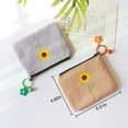 thumbnail image 3 of Flower Coin Purse Cute Canvas Zipper Change Pouch Mini Wallet Bag with Keychain, 3 of 10