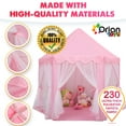 thumbnail image 3 of Princess Castle Playhouse Tent for Girls with LED Star Lights – Indoor & Outdoor Large Kids Play Tent for Imaginative Games –  Princess Tent, 230 Polyester Taffeta. Pink 55"x53"., 3 of 7
