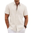 thumbnail image 5 of COOFANDY Mens Casual Button up Shirts Mens Lightweight Linen Shirt Wedding Guest Outfit, 5 of 6
