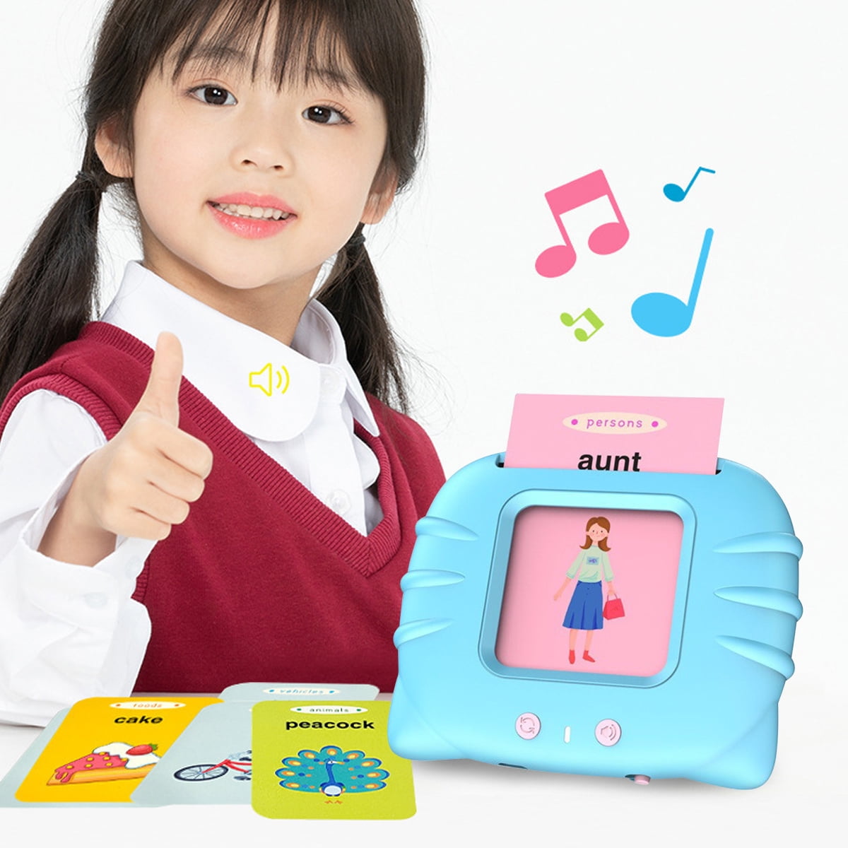 Hands DIY Flashcard Machine with 112pcs Word Cards Educational Words