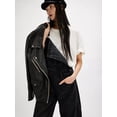 thumbnail image 4 of Katigan Womens Denim Overalls Loose Fit Leg Adjustable Strap Hip Hop Jean Jumpsuits Black S, 4 of 6