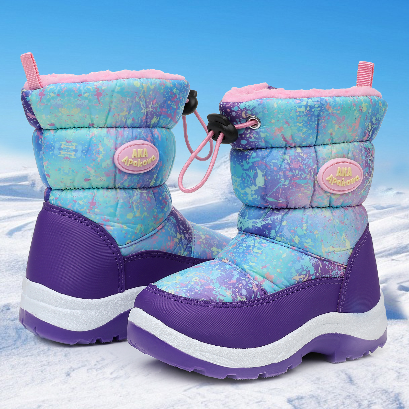 Apakowa Kids' Snow Boots with Side Zipper photo 7