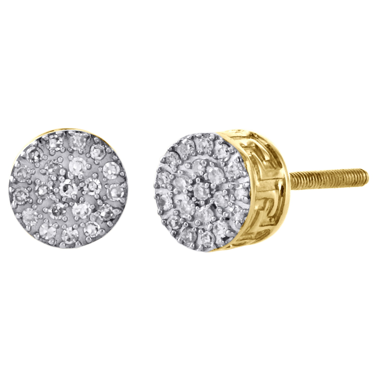 Details about  / 0.06 Ct Natural Round Cut White Diamond Stud Earring 10k Solid Yellow Gold 6 mm