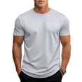 thumbnail image 2 of KLHDSF Men's UPF 50+ Sun Protection Workout T-shirts Moisture Wicking, Quick Dry, 4-Way Stretch, Short Sleeve, Athletic, Beach, Hiking Light Gray XXXXL, 2 of 5