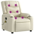 thumbnail image 1 of vidaXL Massage Recliner Chair Cream Faux Leather, 1 of 5