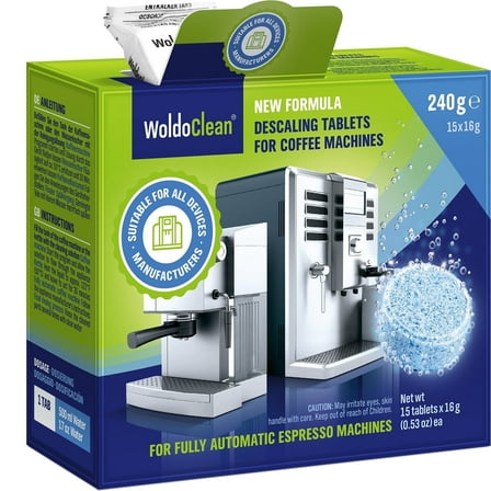 WoldoClean Coffee Machine Cleaner and descaling tablets for 15 uses – compatible with Nespresso, Keurig, Ninja, Delonghi, Miele and Coffee Maker Pot