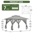 thumbnail image 3 of Uforic 12'x12' Pop Up Gazebo, Outdoor Double Roof Gazebo Tent with Netting Walls, Double Vented Roof Canopy, Beige, 3 of 7