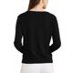 thumbnail image 3 of Suéter ligero de mujer Inspire Chic, con cuello redondo, botones, manga larga, cardigan, color negro, talla S, 3 of 6