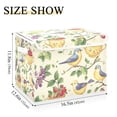 thumbnail image 5 of Yayeee Collapsible Cube Storage Bin with Lid Fabric Closet Decorative Basket with Handles, Birds with Strawberries, 5 of 7