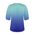 thumbnail image 4 of IYYVV Womens Puff Short Sleeve Tunic Tops Pleated Crew Neck Blouses Dressy Casual Loose Fit Spring And Summer T Shirts Royal Blue 2XL, 4 of 6