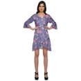 thumbnail image 1 of Moomaya Printed Ruffle Style Above Knee Length Bridesmaid Robe Rayon Bathrobes, 1 of 5