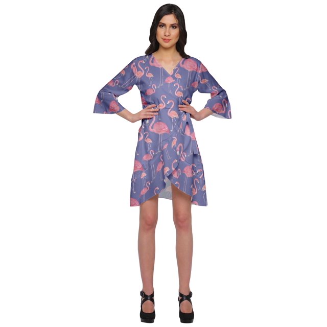 Moomaya Bathrobes For Women Wrap Printed Ruffle Style Bride Getting Ready Dress