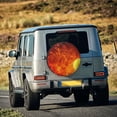 thumbnail image 5 of Logiee Tennis Ball In Fire Print Spare Tire Cover, Universal Wheel Protectors,Waterproof Dust-Proof UV Sun Wheel Tire Cover,Fit for SUV, RV, Travel Trailer, Truck-15 inch, 5 of 6
