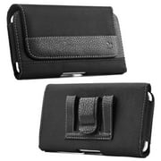 Luxmo Samsung Galaxy S20 FE 5G Belt Clip Holster - Rugged PU Leather Fabric Phone Holder Pouch Case - Black