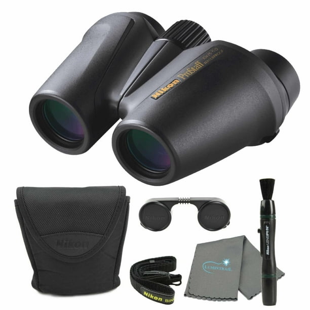 Paquete de binoculares Nikon PROSTAFF 10x25 negros a prueba de agua