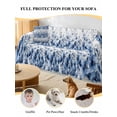 thumbnail image 4 of Blue Floral Couch Cover, Vintage Farmhouse Garden Flower Leaves Sofa Cover Blanket for Loveseat Couches, Sectional Sofa Slipcover Furniture Protector for Living Room Bedroom 71''x118'', 4 of 9