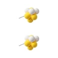 thumbnail image 2 of Inteprter Paquete de bolas de colores, globo de arcilla, decoración para tartas, boda, bricolaje, bandera para cupcakes, fiesta de cumpleaños, Amarillo blanco 2piezas, 2 of 6
