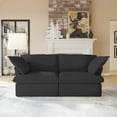 thumbnail image 1 of Sodrens Modular Sectional Sofa,Modern Linen Fabric Couch Free Combination Sofa,2-Seat Sofa for Living Room,Black, 1 of 10