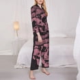 thumbnail image 3 of Pofeuu Skull and Snake Art Print Womens Pajamas Set Long Sleeve Sleepwear Button Down Nightwear Soft Pj Lounge Sets Button Down Pajamas Women-Small, 3 of 7