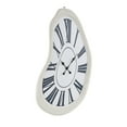 thumbnail image 6 of DecMode 24" x 40" White Wooden Abstract Wavy Wall Clock with Roman Numerals, 6 of 9