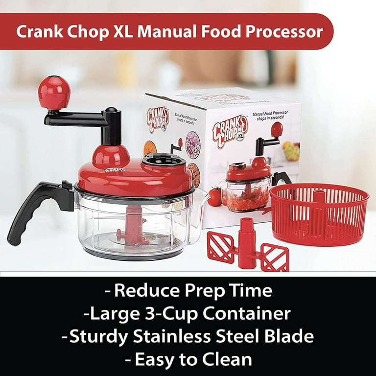 The Crank Chop Food Chopper and Processor XL, The Best Vegetable Chopper  for Homemade Salsa and Dicing Ingredients Perfectly 