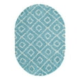thumbnail image 3 of Unique Loom Trellis Shag Collection Area Rug - Ruth (4' x 6' Oval Aqua/Ivory), 3 of 10