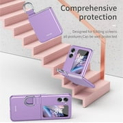 for Oppo Find N2 Flip Case with Ring, Slim Thin Matte Hard PC Shockproof Protective Phone Cover Case for Oppo Find N2 Flip QZH Blue