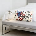 thumbnail image 5 of Beautynvta 4th of July Pillow Covers, 20x12 Inch, American Flag Hearts Patriotic Throw Pillowcase, Independence Day Cushion Cover for Sofa Couch Living Room Bed Decor, 5 of 6