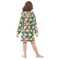 thumbnail image 4 of FORMRS Niños Bathrobe Unisex Hooded Robe Soft Plush Pajamas Sleepwear, Size 7-9T, Green Checkered Daisy, 4 of 7