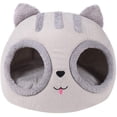 thumbnail image 1 of Cesta para gatos - funda suave lavable - forma de cabeza de gato - cómoda casa para perros con cama suave lavable 38 * 38 * 35 cm ER, 1 of 5