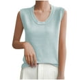 thumbnail image 4 of Posijego Knit Tank Tops for Women Crew Neck Sleeveless Sweater Vest Pullover Tank Top Solid Color, 4 of 5