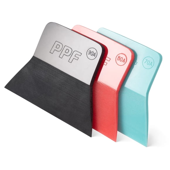FOSHIO PPF Squeegee Vinyl Wrap Tool, 3 In 1 Different Hardness Anti-Scratch Rubber Scraper Soft TPU Mini Window Tint Tool for Paint Protection Film,