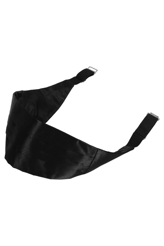 Elegant Black Satin Cummerbund, Sophisticated Look, Ideal for Formal Wear